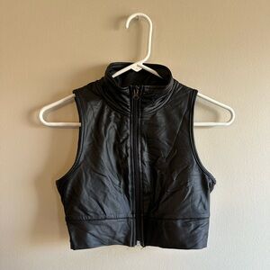 Black Sleeveless Zip-Up Vest